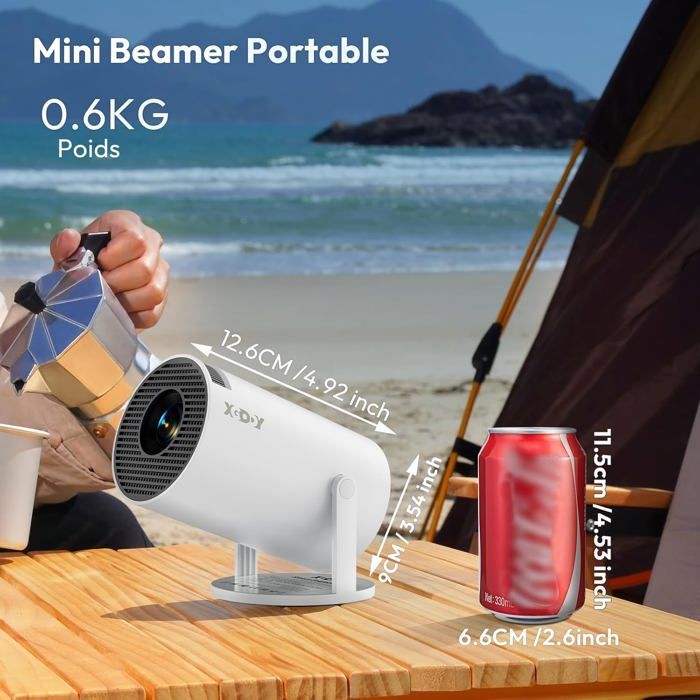 Mini Vidéoprojecteur[2025 Mis À Niveau Et Android 11.0] Native 720P Hd, Prend En Charge 4K 1080P, Gimbal 3 New Projecteur P[XV79]