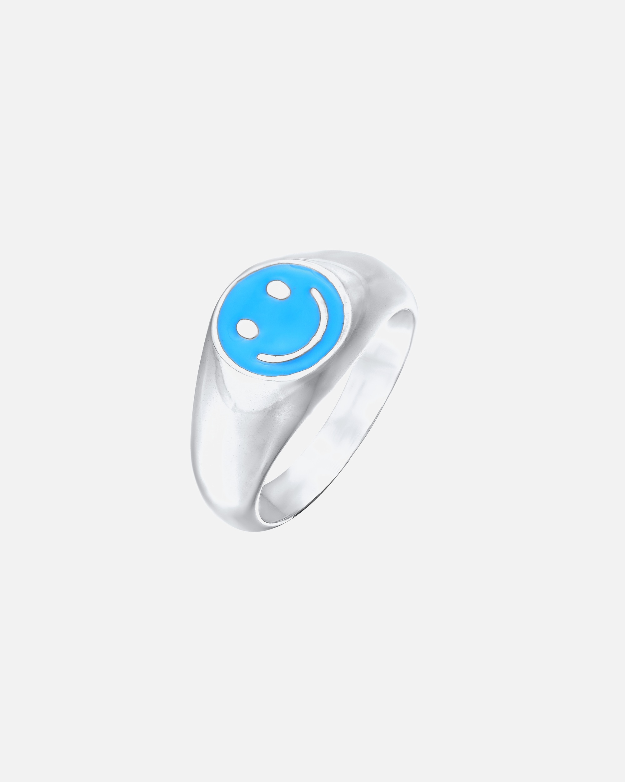 KUZZOI Hommes Sceau avec Smiling Face et Émail noir en Argent Sterling 925