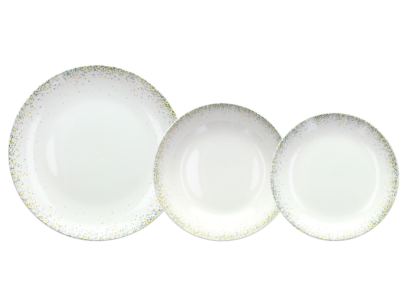 Komplet obiadowy 18 el. porcelanowy Tognana Madison Astrid biały