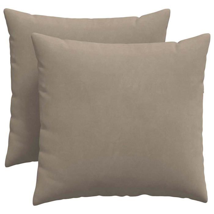Coussins de canapé en tissu - vidaXL - Taupe - 50x50x20 cm - Housses amovibles - Rembourrage polyester - Lot de 2