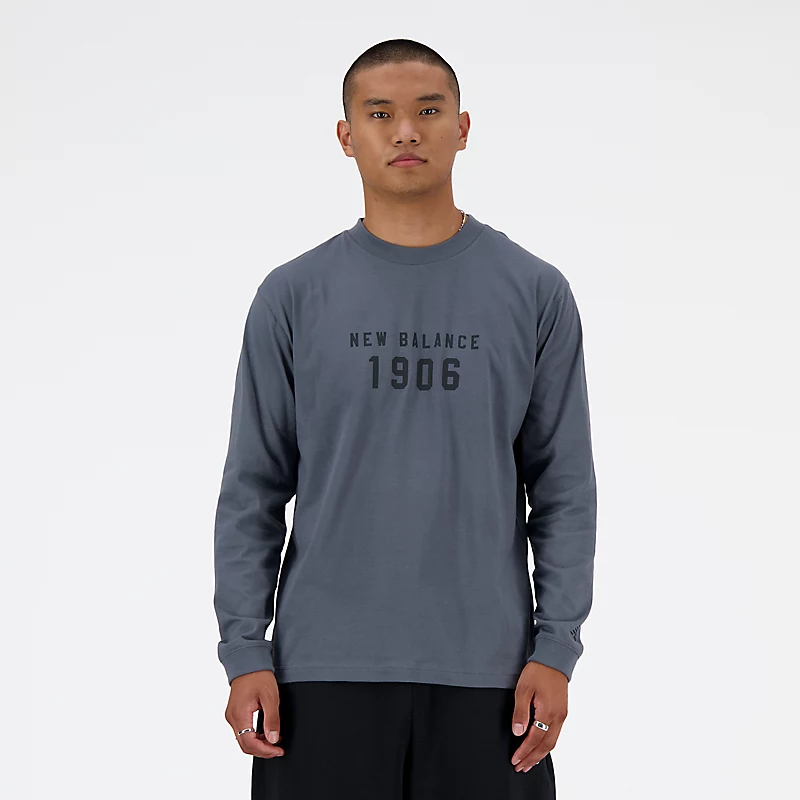Męska koszulka med długim rękawem Iconic Collegiate Graphic – GRAFIT