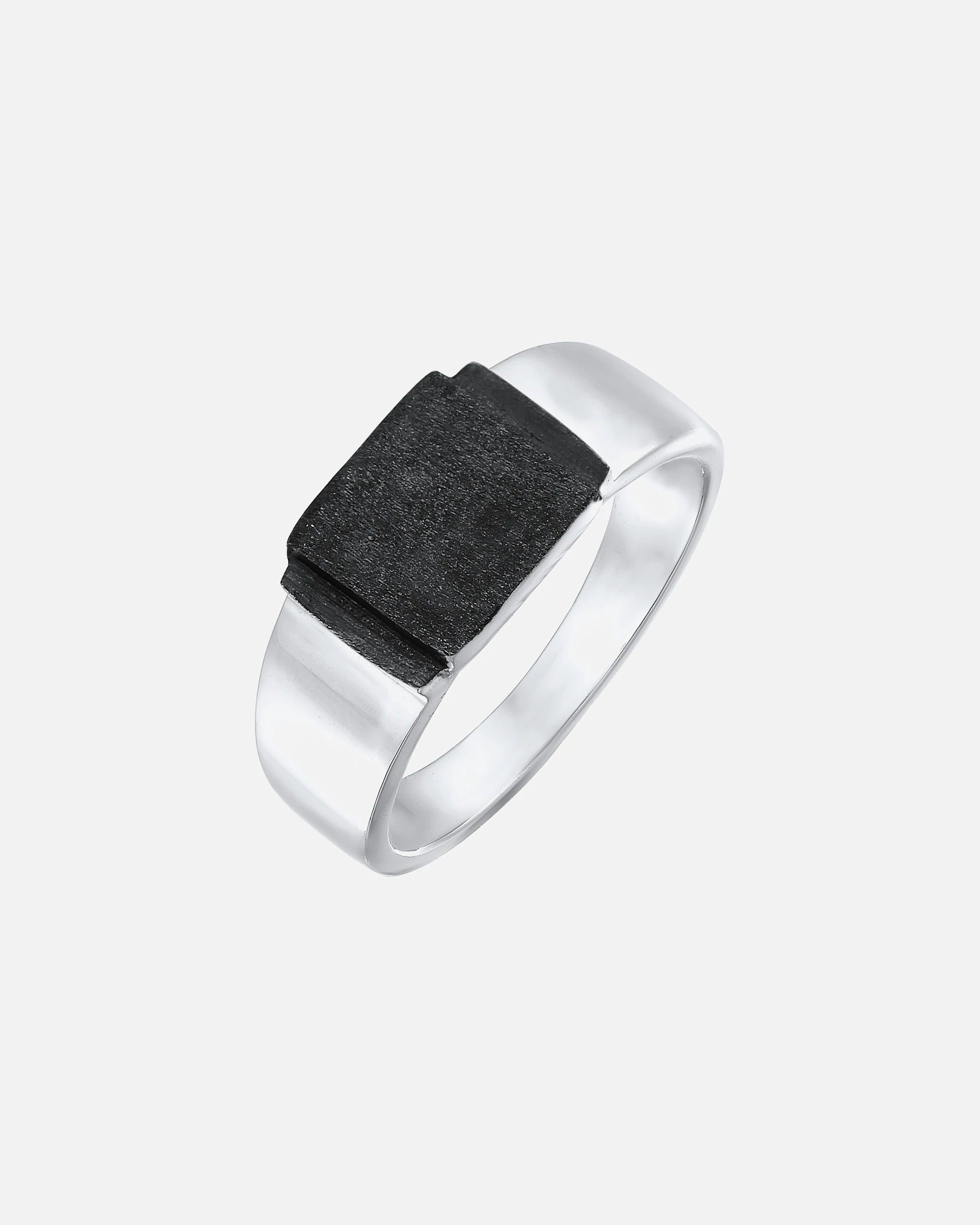 KUZZOI Hommes Sceau carré mat en Argent Sterling 925 oxydé