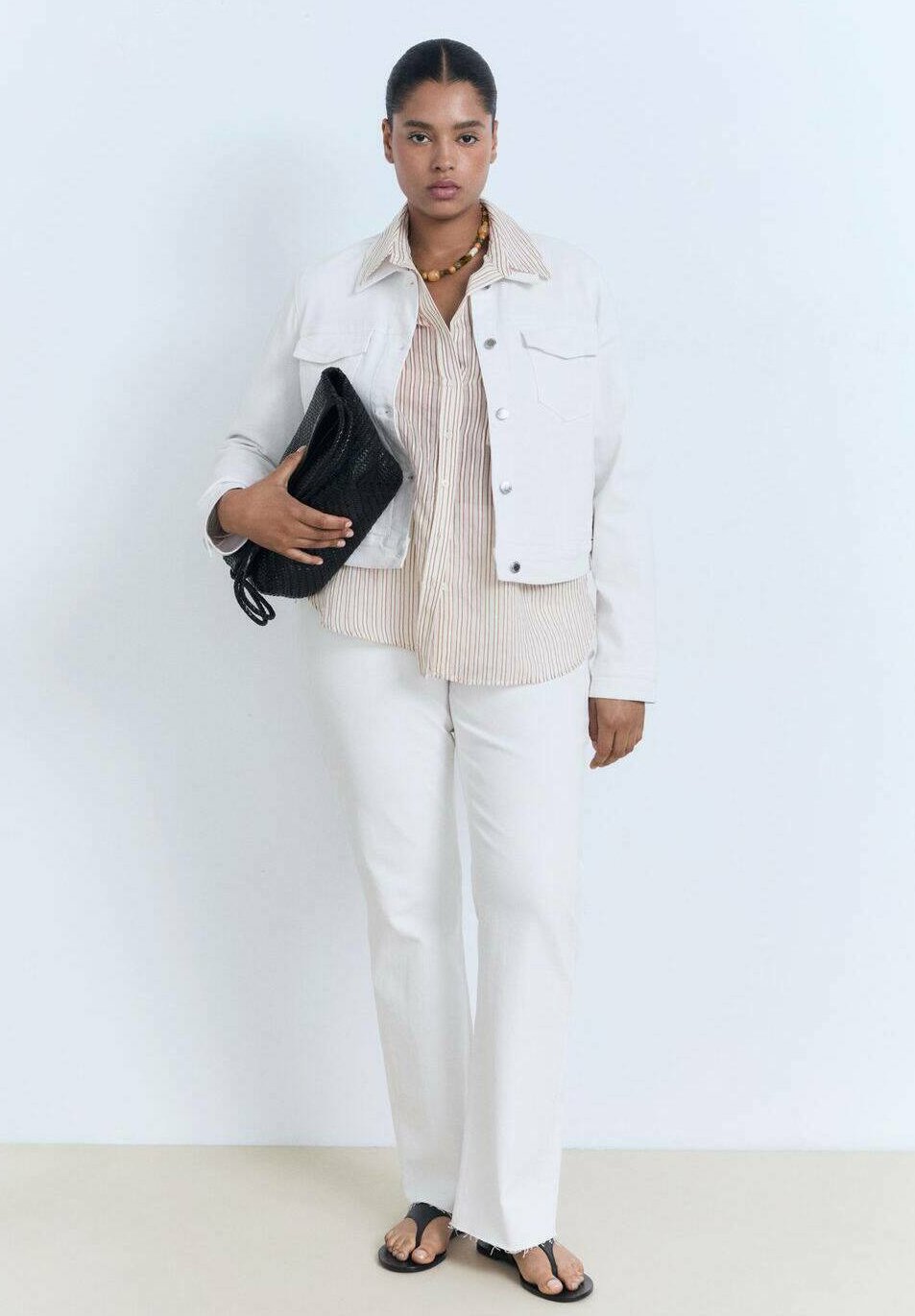 Veste en jean Mango WITH POCKS - blanche