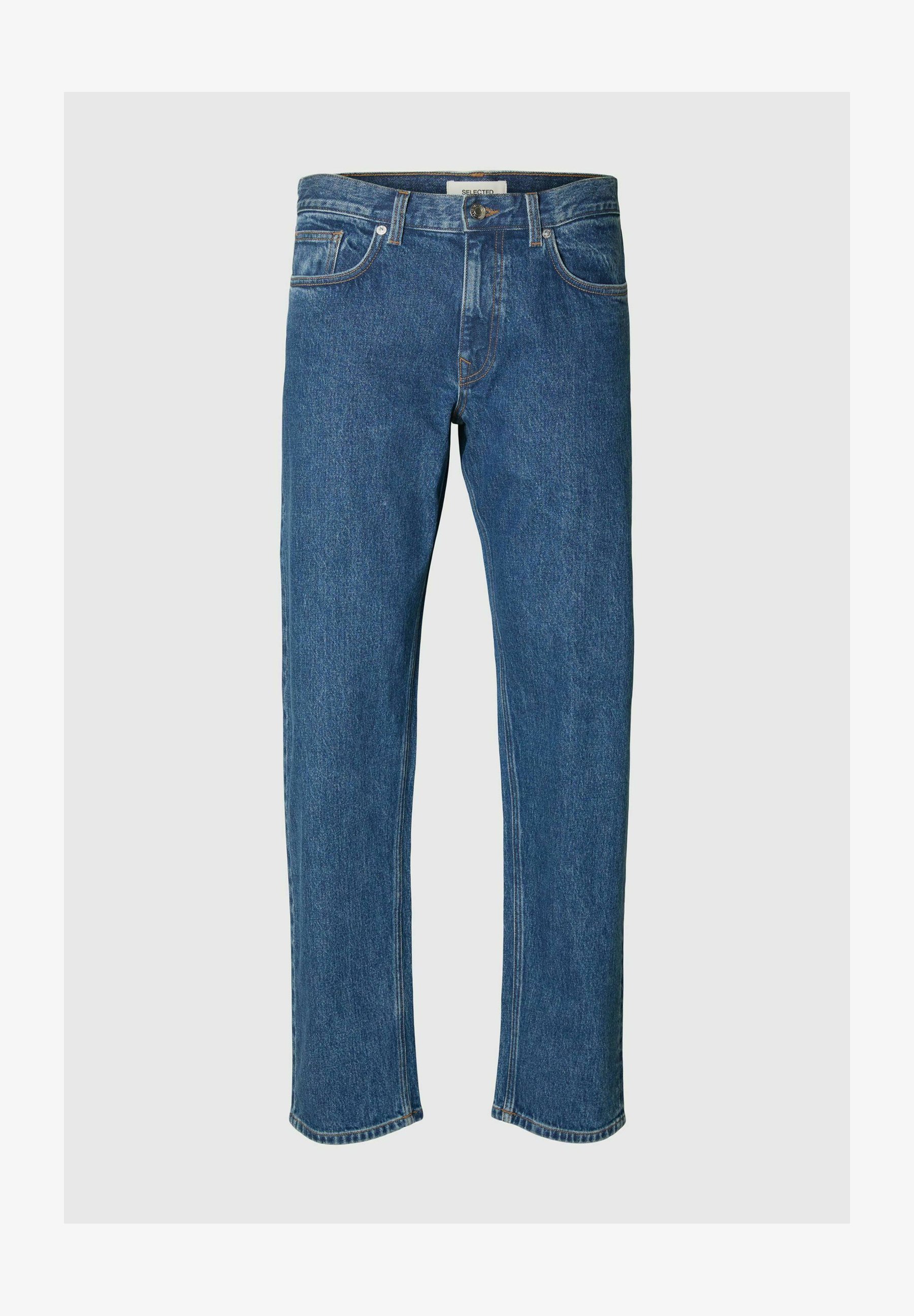 Selected Homme BEN KORI - Egyenes szárú farmer - középkék farmer