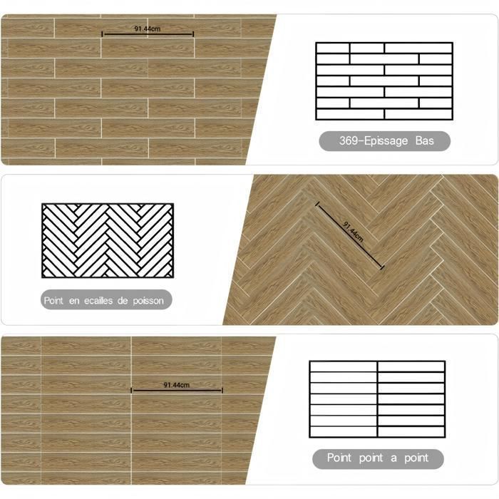 Revêtement de sol PVC - Dalles autocollantes - 5,02 m² - pour Salon - Imperméables - 36 pièces - Couleur Bois