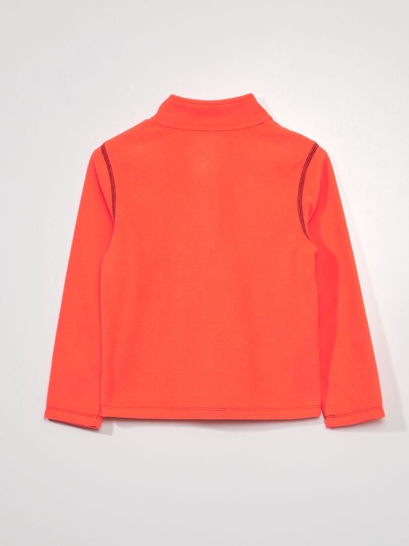 Fleece hoodie met rits - ORANJE