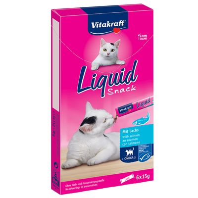 Vitakraft Katzen-Flüssigsnack mit Lachs und Omega-3