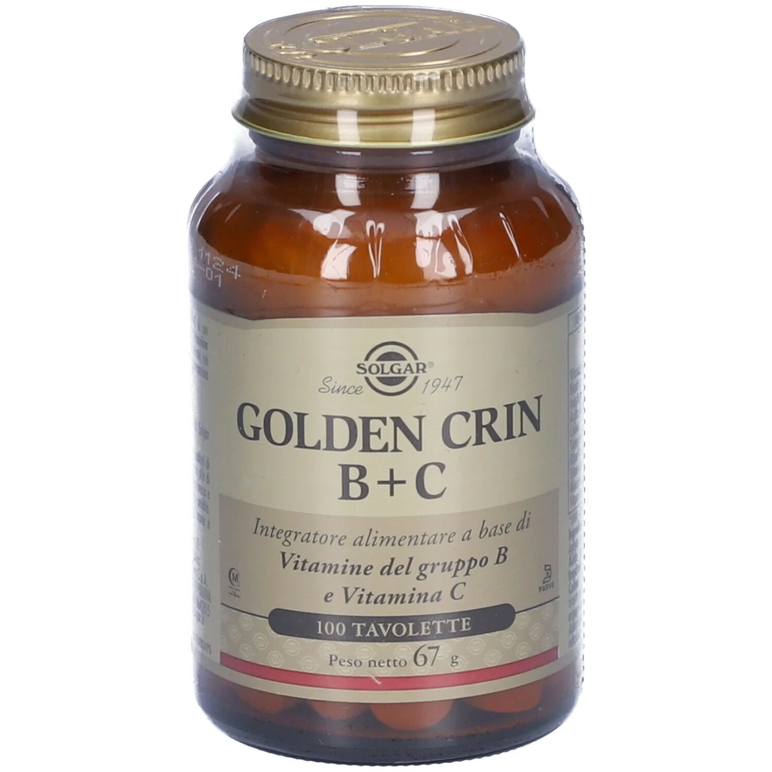SOLGAR Golden Crin B+C 100 tabletten tegen fysieke en mentale vermoeidheid