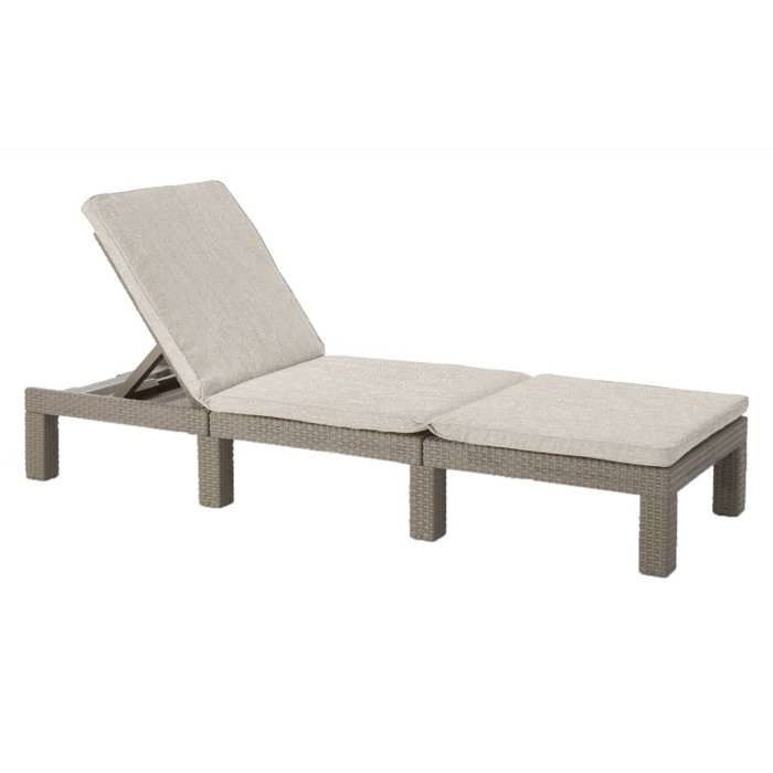 Bain de soleil - Allibert by KETER - DAYTONA - en résine imitation rotin tressé - coussin - dossier réglable - cappuccino