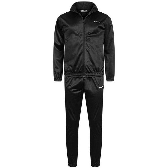 Conjunto deportivo para hombre - LOTTO - Negro - Chaqueta y pantalón - 100% poliéster - Transpirable