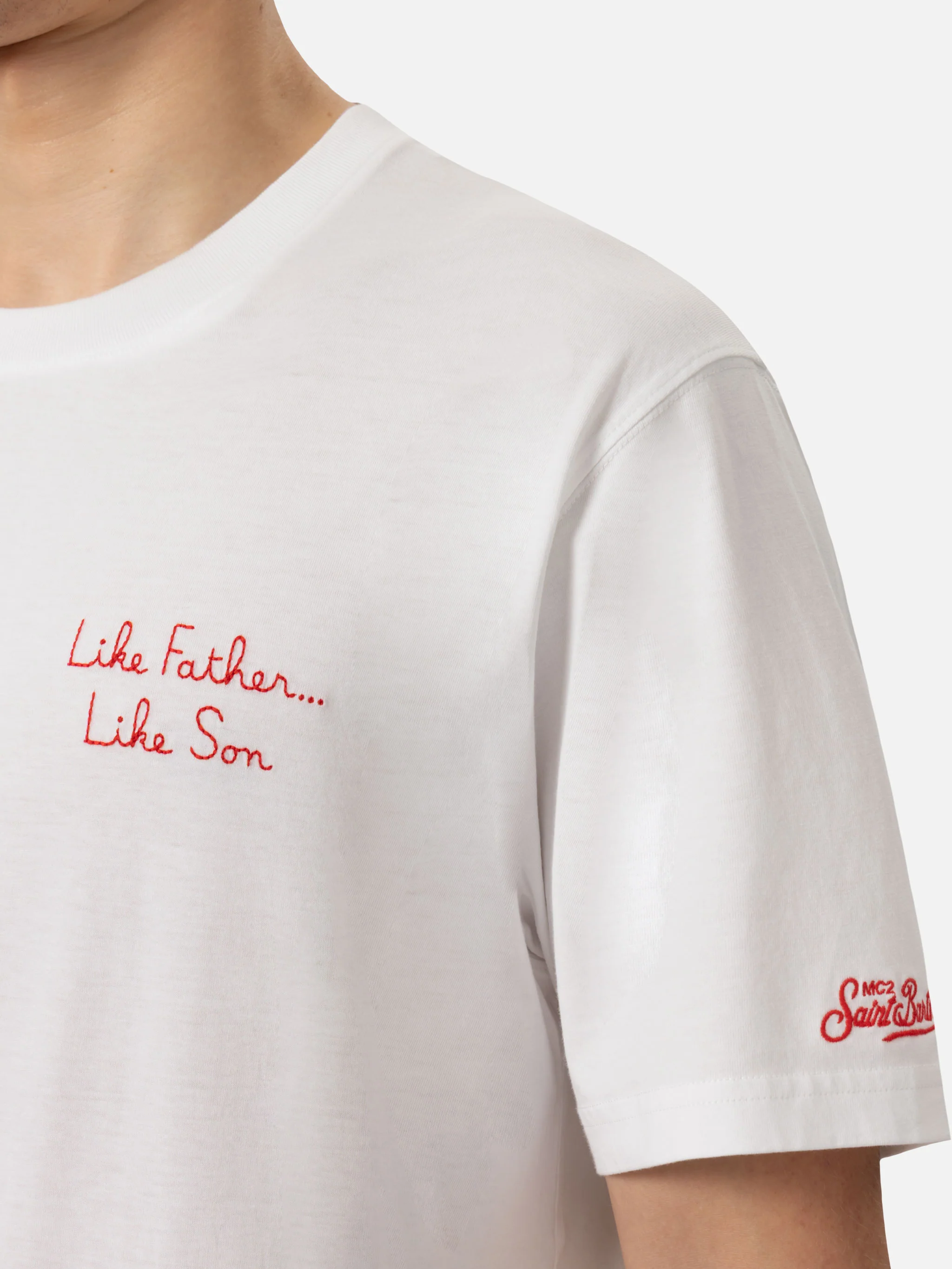 T-shirt da uomo in cotone con ricamo frontale The Simpsons e stampa su