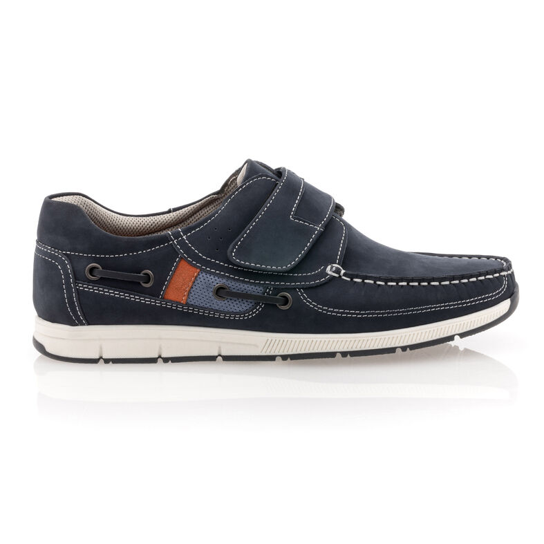 Blå loafers/båtsko for menn