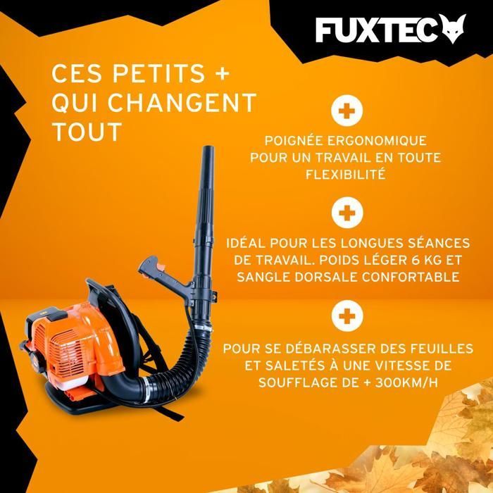 Soplador de hojas de mochila FUXTEC FX-LB133T - 900 W 33 cc 300 km/h