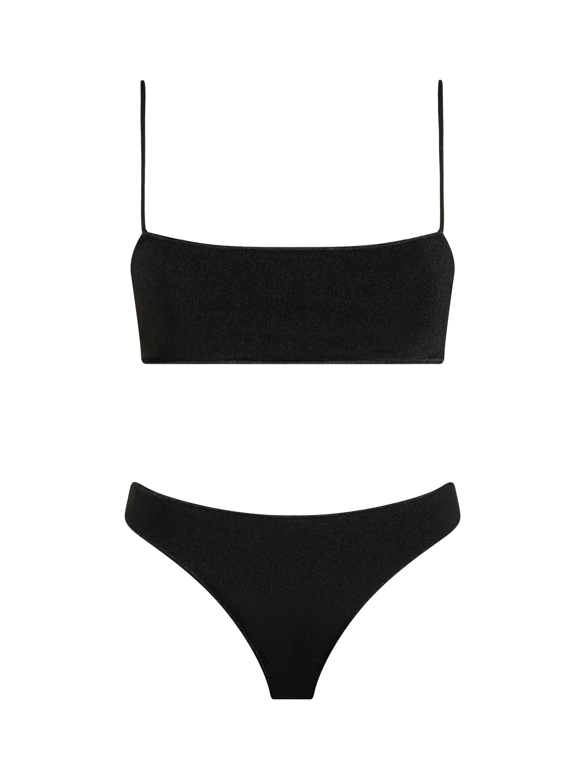 Bikini da donna a bralette nero in lurex Sadie Naomi