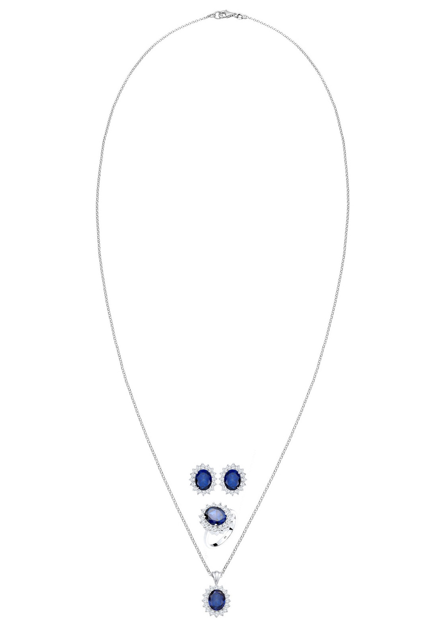 Elli Femmes pendentif glamoureux avec cristaux de zirconium en argent sterling 925