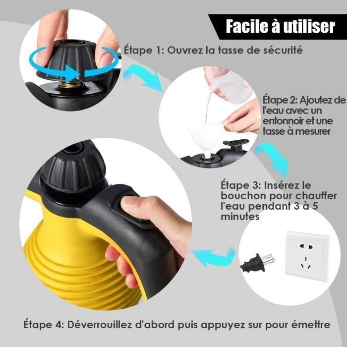 Limpiador a vapor portátil GOPLUS con 9 accesorios para eliminar manchas, alta presión de 3 bares para cocina y baño, 350 ml.