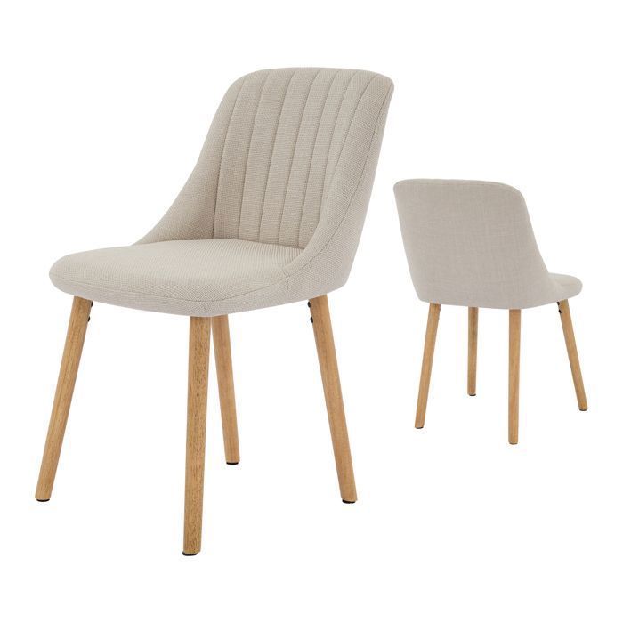 LOT DE 4 - CHAISE DE SALLE A MANGER - SALUT-Scandinave-BEIGE