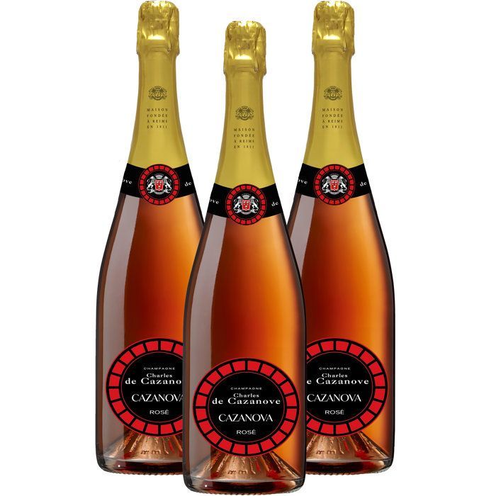 Charles de Cazanove Cazanova Rosé Champagne - 3 x 75 cl