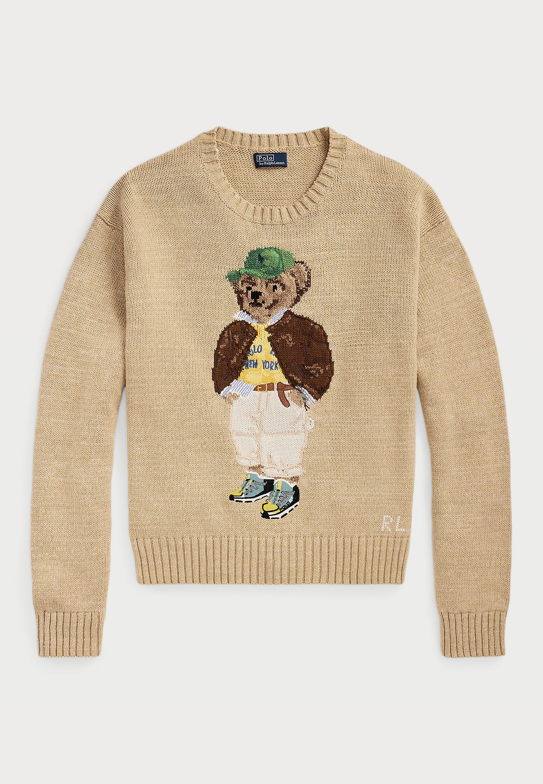 Polo Ralph Lauren Polo-Bär Baumwollpullover mit Rundhalsausschnitt - Pullover - hellbraun mehrfarbig