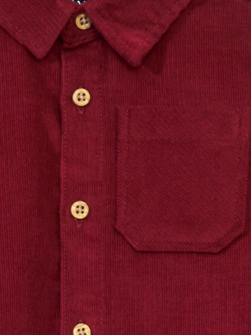 Camisa de veludo de cor sólida - VERMELHA