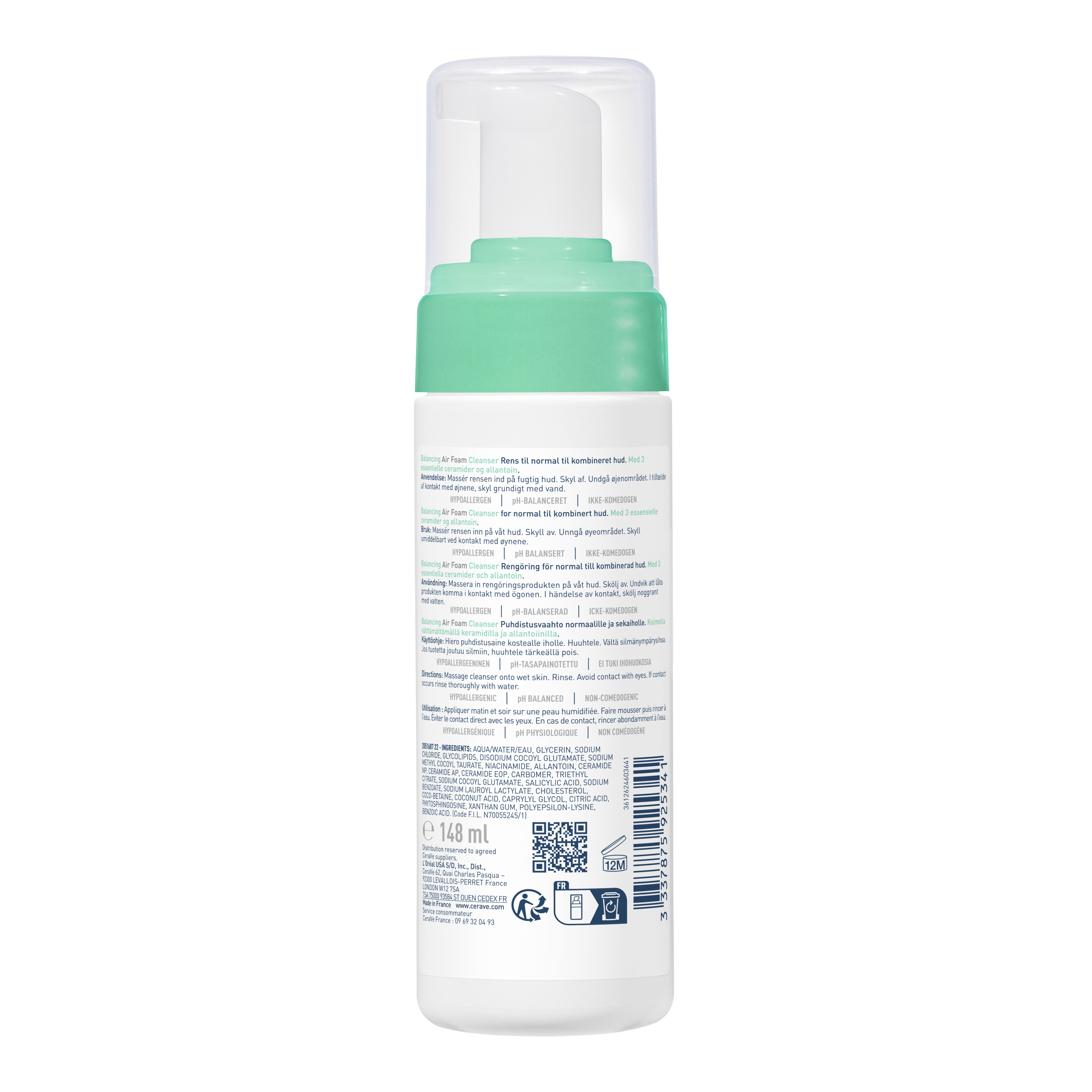 Čistiaci prostriedok na tvár Air Foam Rebalancing Cleanser Produkt na čistenie tváre z lekárne