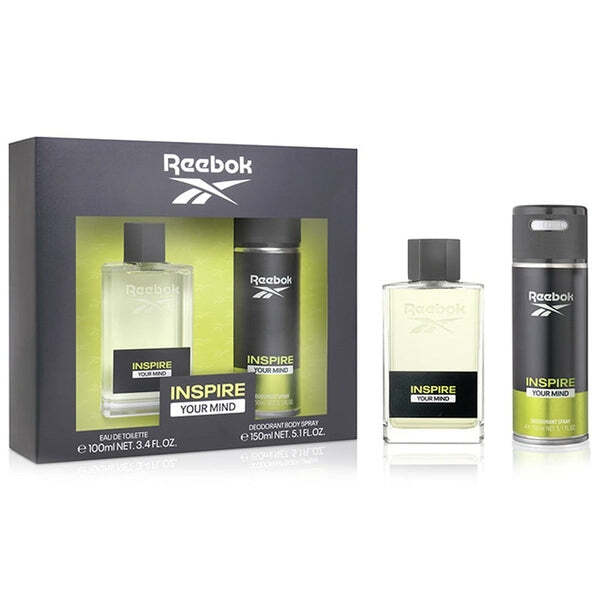 Set de regalo Reebok Inspire Your Mind para hombre: 100 ml EDT + 150 ml Spray | Fragancia | Superdrug