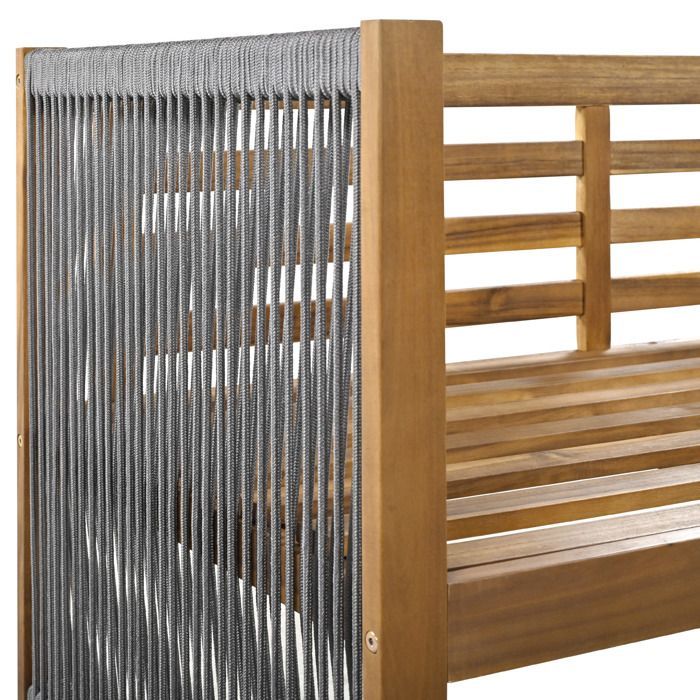 Set di mobili da giardino per 7-8 persone - 2 divani, 3 sgabelli e 1 tavolo da pranzo - struttura in legno di acacia - Grigio