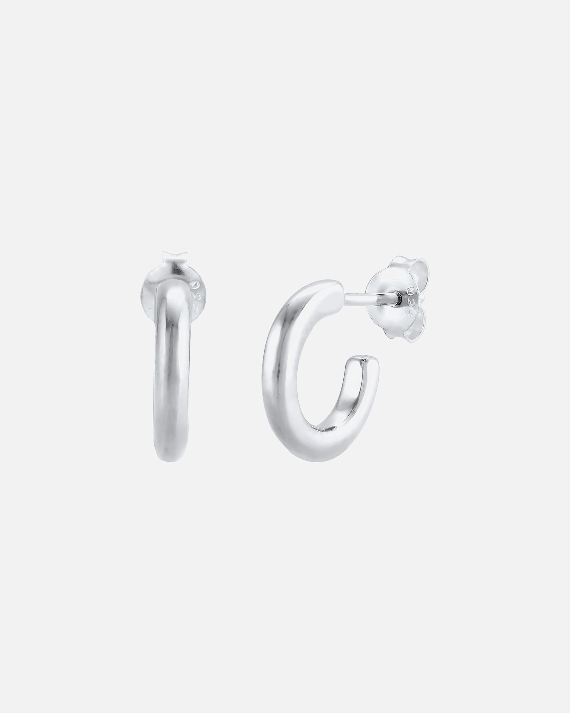 Elli Créoles pour dames Large Basic Trend Round Blogger Minimal en argent sterling 925