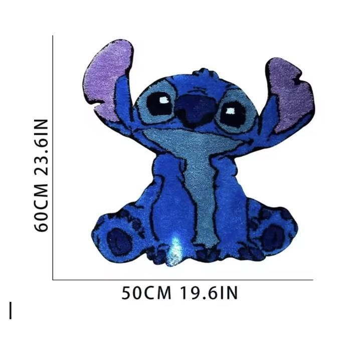 Tapis Enfant Stitch 60 x 50 cm – Forme Découpée – Antidérapant et Doux – Décoration Chambre Fille ou Garçon