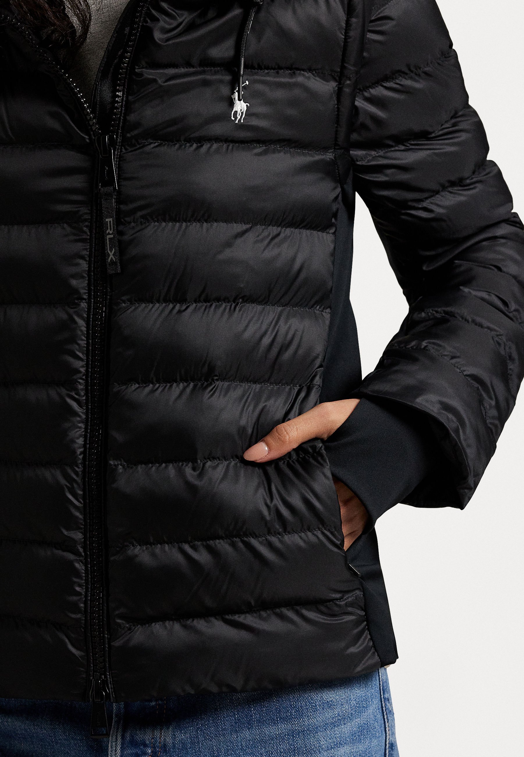 Giacca invernale con cappuccio trapuntata Polo Ralph Lauren Performance - nera