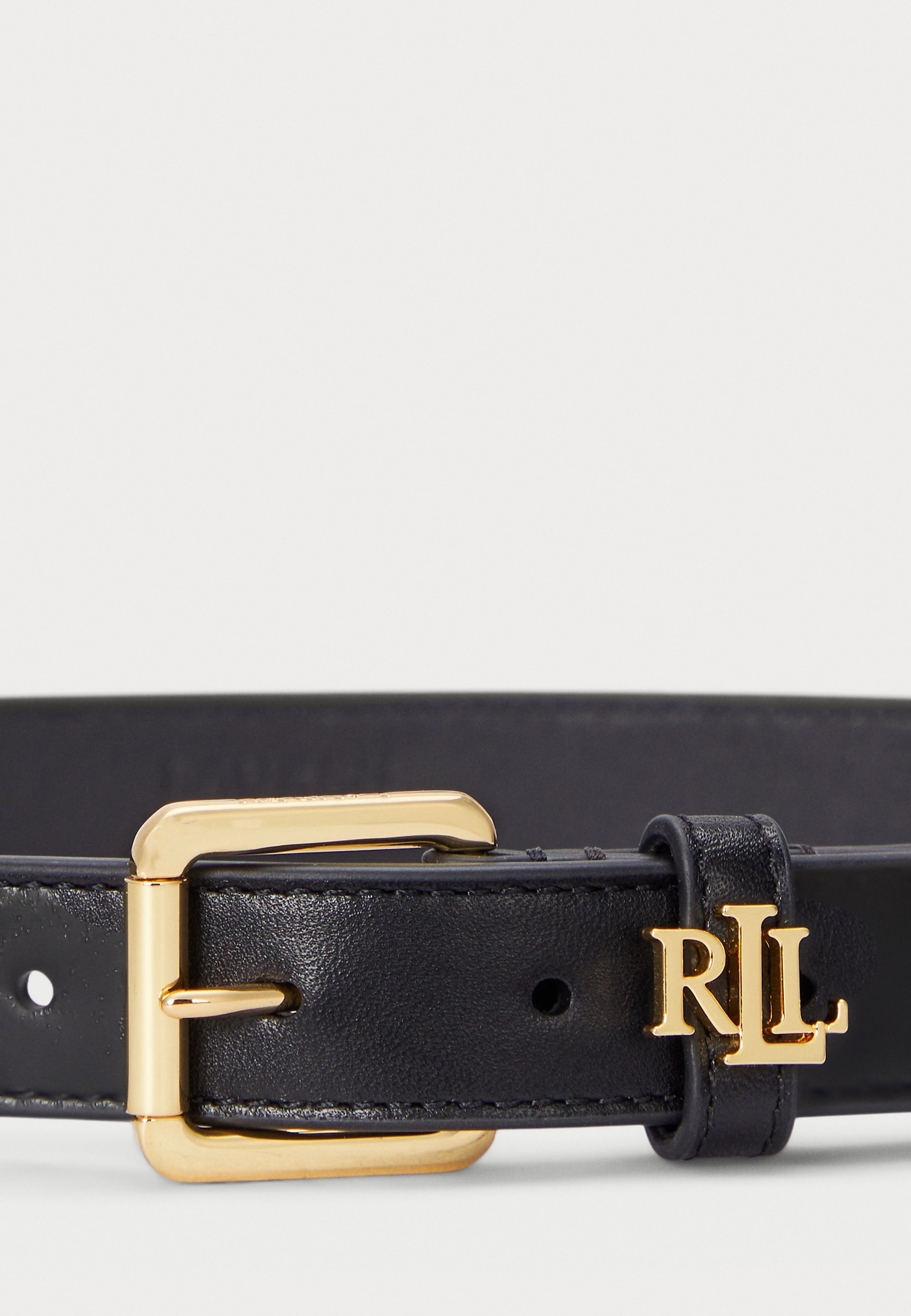 Ceinture fine en cuir Lauren Ralph Lauren LOGO KEEPER - Noire