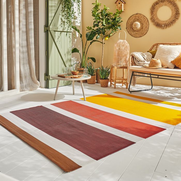 Tapis d'extérieur - NAZAR RUGS - CAPRI - Réversible - Orange - 150x220 cm