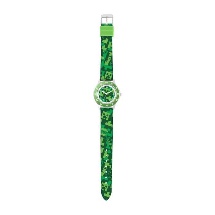 Reloj - Disney - Minecraft - Correa verde - Pantalla analógica - Para niño