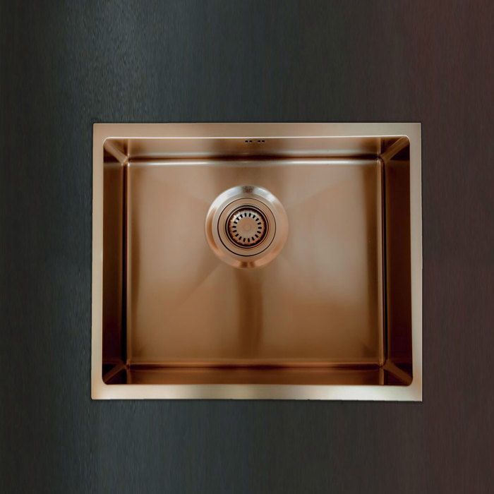 Luisa sink, single bowl, 55x45 cm, brushed copper stainless steel, Essebagno