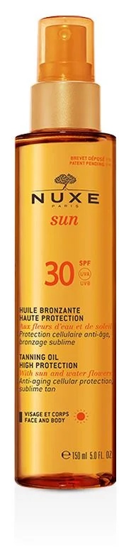 NUXE Nuxe Sun Aceite Protector Solar SPF30 150 ml para rostro, cuerpo y cabello