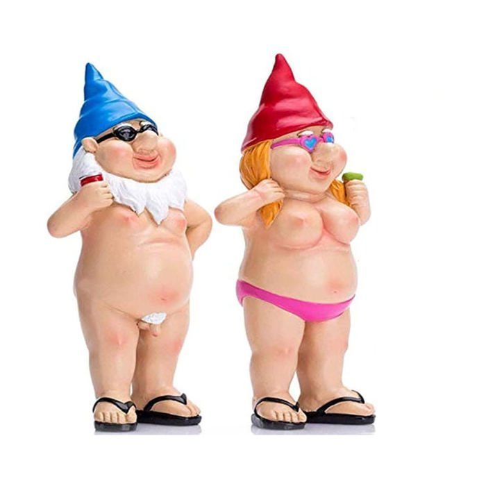 Garden Gnome - Funny Naked Garden Gnomes - Small Rude Statues - Gardening Gift for Families and Neighbors