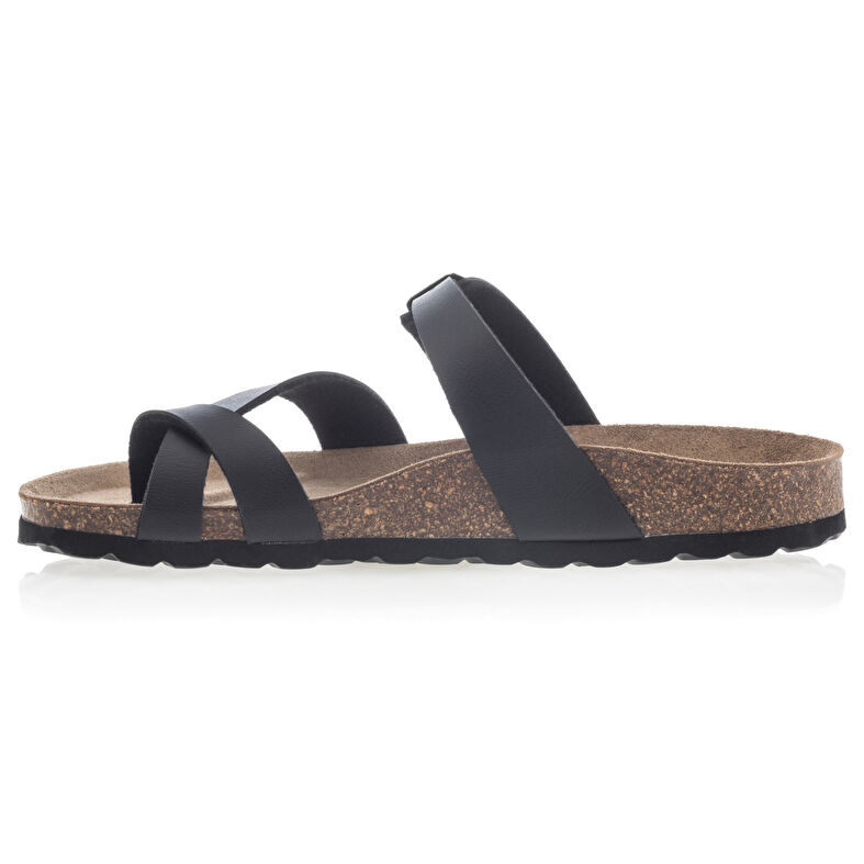 Zwarte sandalen/open teenschoenen voor dames