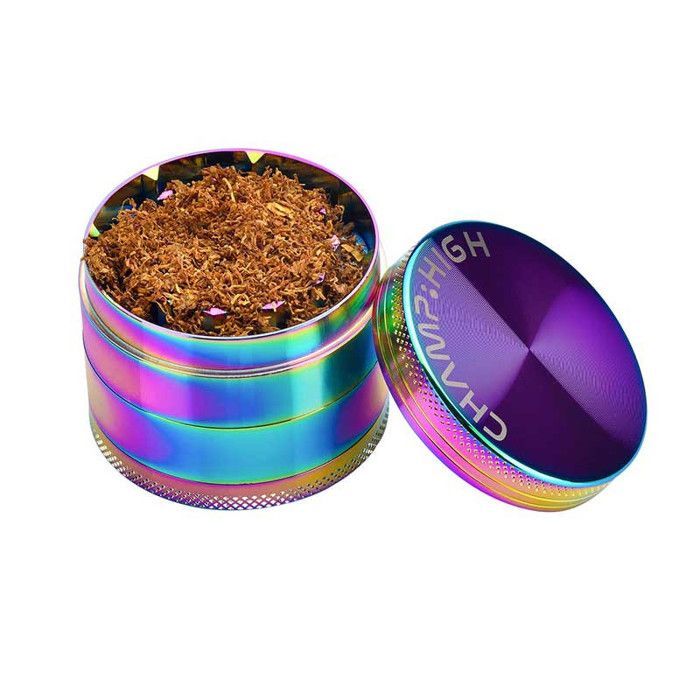 Molinillo de tabaco y hierbas - 4 piezas, multicolor - Aluminio