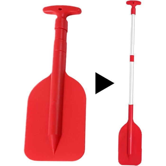 Telescopic paddle for teenagers, Adjustable canoe ramie for children, Water sports accessory with a handle, red