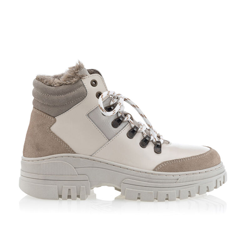 Beige Damenstiefel / Stiefeletten