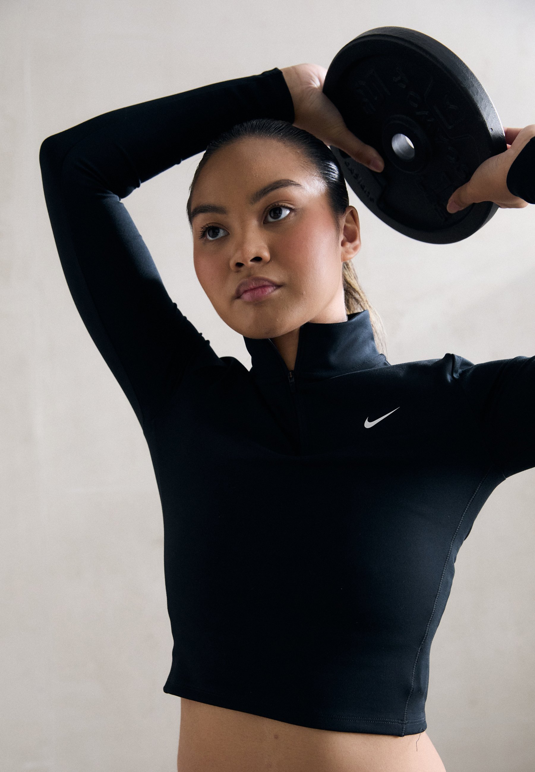 Nike Performance ONE - Top met lange mouwen - zwart/wit