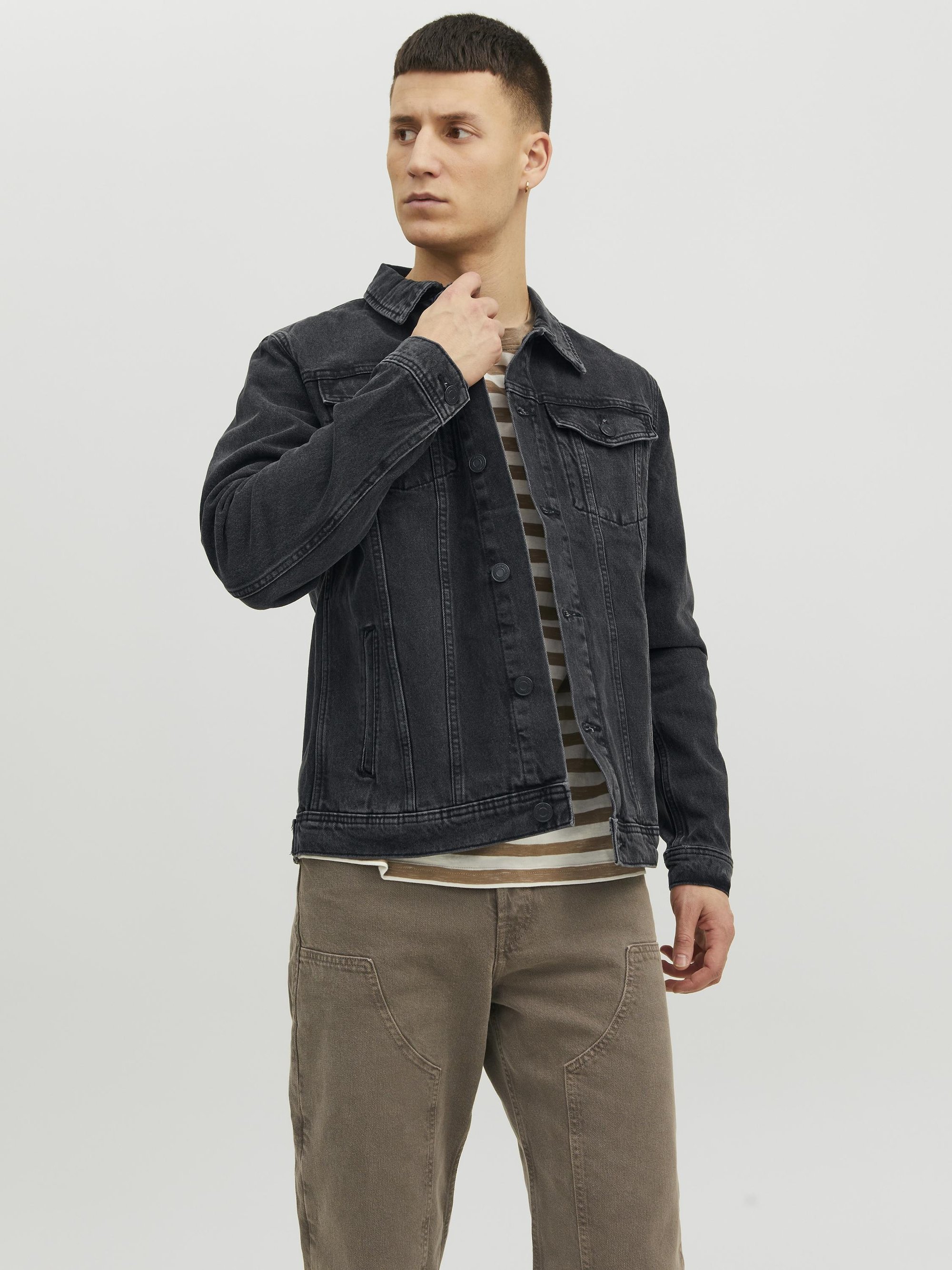 Jack & Jones JJJEAN JACKET - Spijkerjas - zwarte spijkerstof