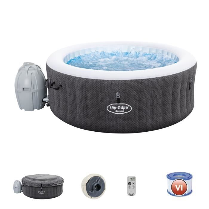 Spa hinchable BESTWAY - Lay-Z-Spa Havana - 180 x 66 cm - De 2 a 4 personas - Redonda