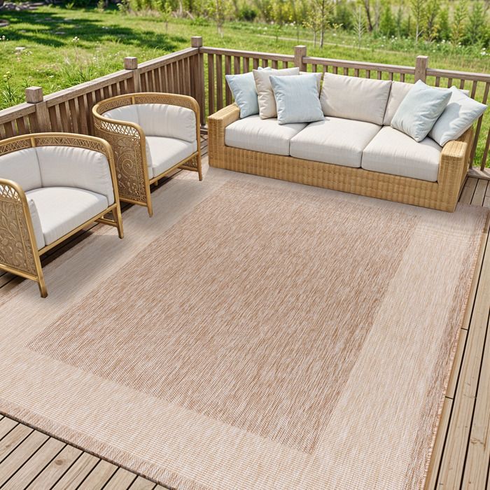 LIVABLISS Outdoor/Indoor vloerkleed, Jute-look, LAYLA, 160x213cm, Mat Beige/Ivoor
