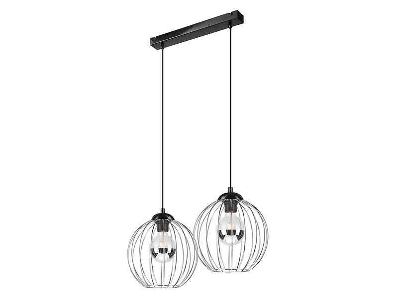 Lampa wisząca Zoya 2-punktowa metalowa srebrna
