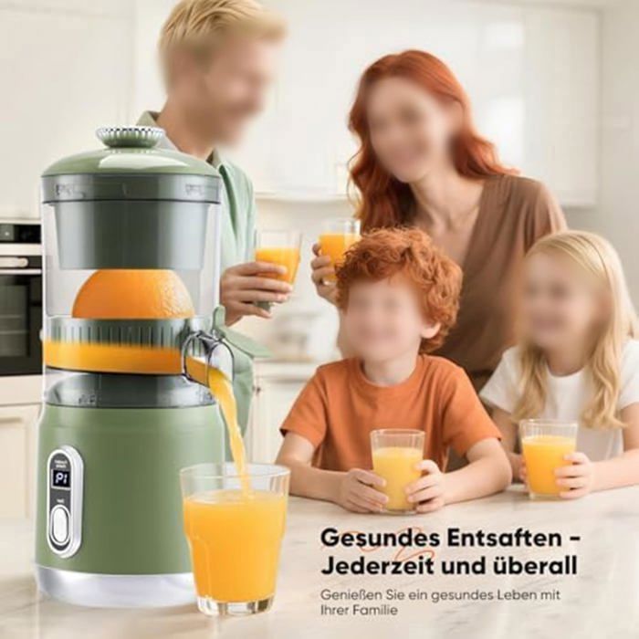 Elektrische citruspers met lcd-scherm, motor van 12.000 tpm voor sinaasappels, citroenen en limoenen tot 110 mm, 95% sapopbrengst