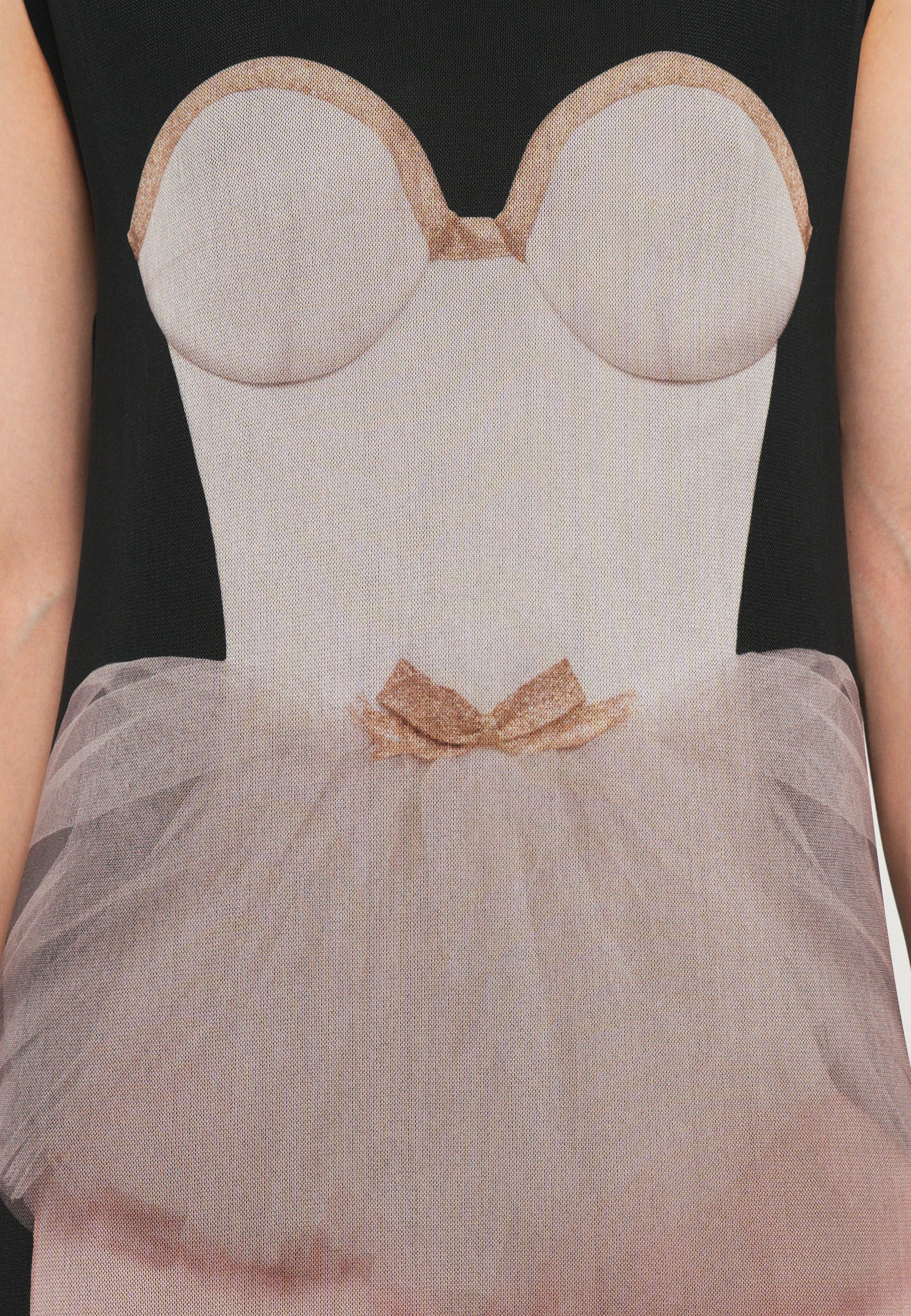 Robe en tulle imprimé Moschino - Robe jersey - noire