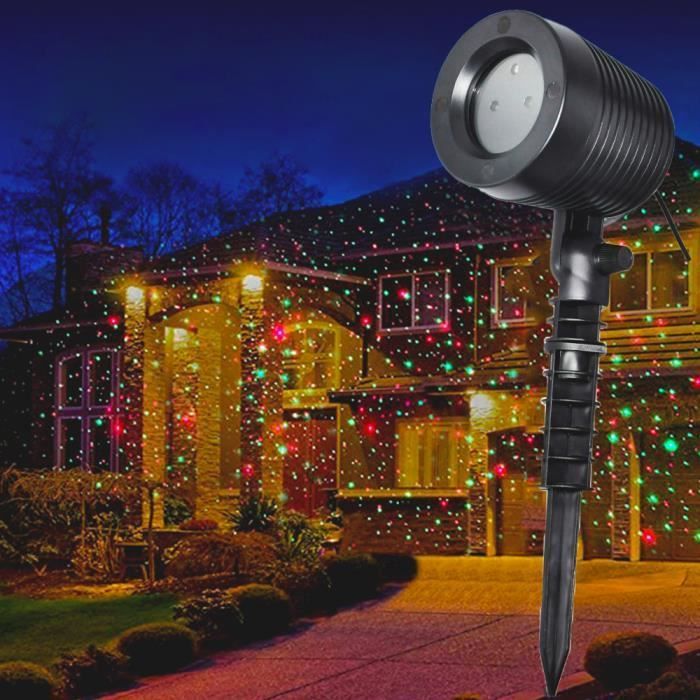 Projecteur laser LED - Noël - Effet ciel étoilé - Noir - Intérieur et extérieur - 50m2 de couverture