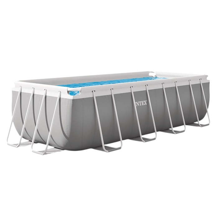 Kit de piscina tubular elevada INTEX - Estructura Prism - 400 x 200 cm - Rectangular (Filtro de cartucho, Escalera) - 26790NP