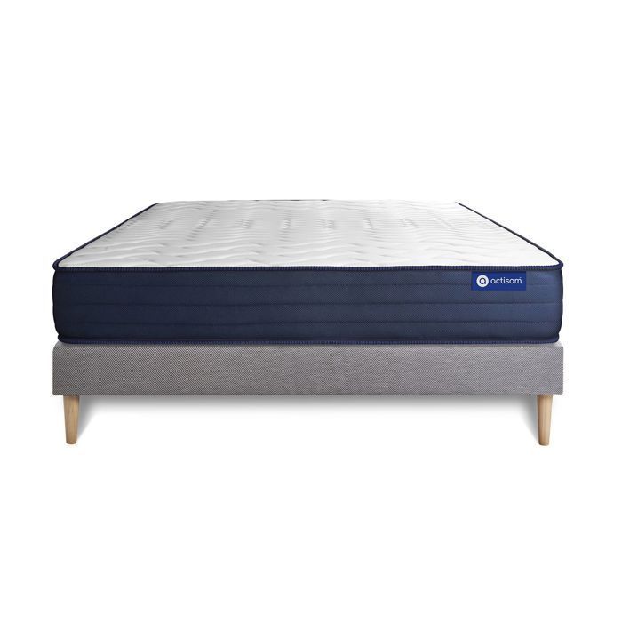 Conjunto de colchón y base de cama de 200x200 cm - Base de cama gris (requiere montaje) - Actilatex Life